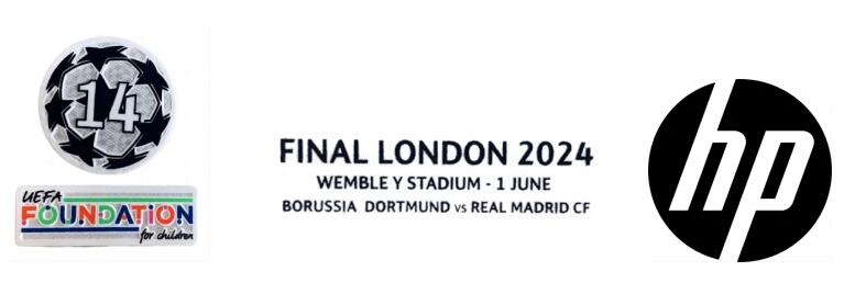 FINAL LONDON 2024 & UCL 14 & UEFA Foundation Badge & HP Sponsor